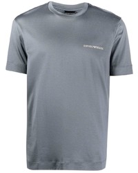 T-shirt à col rond gris Emporio Armani