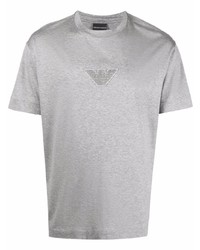 T-shirt à col rond gris Emporio Armani