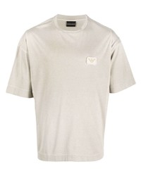 T-shirt à col rond gris Emporio Armani