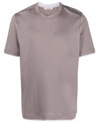 T-shirt à col rond gris Fileria