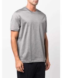 T-shirt à col rond gris Brioni