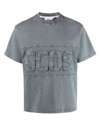 T-shirt à col rond gris Gcds