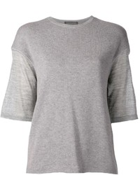 T-shirt à col rond gris Giambattista Valli