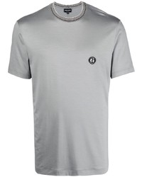 T-shirt à col rond gris Giorgio Armani