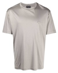 T-shirt à col rond gris Giorgio Armani