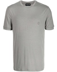 T-shirt à col rond gris Giorgio Armani