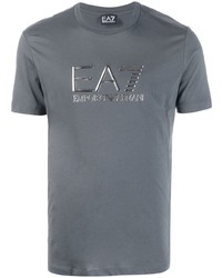 T-shirt à col rond gris Giorgio Armani