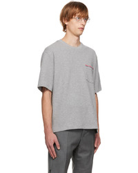 T-shirt à col rond gris Thom Browne