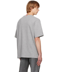 T-shirt à col rond gris Thom Browne