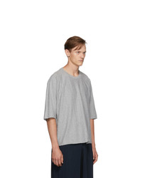 T-shirt à col rond gris Homme Plissé Issey Miyake