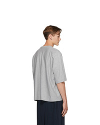 T-shirt à col rond gris Homme Plissé Issey Miyake