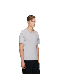 T-shirt à col rond gris Homme Plissé Issey Miyake