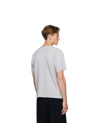 T-shirt à col rond gris Homme Plissé Issey Miyake