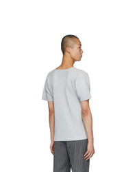 T-shirt à col rond gris Homme Plissé Issey Miyake