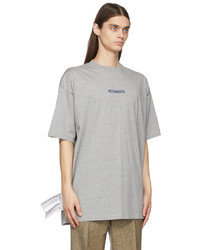 T-shirt à col rond gris Vetements