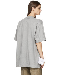 T-shirt à col rond gris Vetements