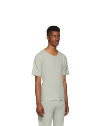 T-shirt à col rond gris Homme Plissé Issey Miyake