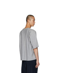 T-shirt à col rond gris Homme Plissé Issey Miyake