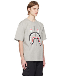 T-shirt à col rond gris BAPE