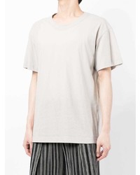 T-shirt à col rond gris Homme Plissé Issey Miyake