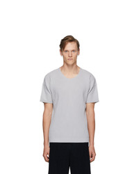 T-shirt à col rond gris Homme Plissé Issey Miyake