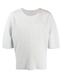 T-shirt à col rond gris Homme Plissé Issey Miyake