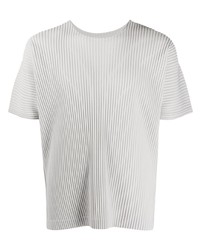 T-shirt à col rond gris Homme Plissé Issey Miyake