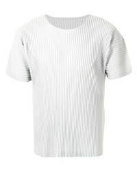 T-shirt à col rond gris Homme Plissé Issey Miyake