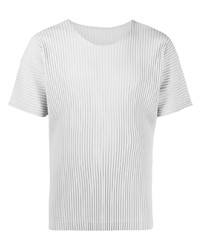 T-shirt à col rond gris Homme Plissé Issey Miyake