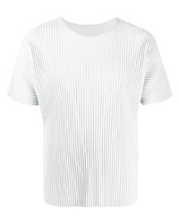 T-shirt à col rond gris Homme Plissé Issey Miyake