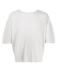 T-shirt à col rond gris Homme Plissé Issey Miyake