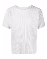 T-shirt à col rond gris Homme Plissé Issey Miyake