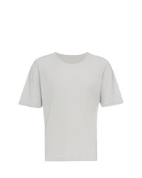 T-shirt à col rond gris Homme Plissé Issey Miyake