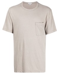 T-shirt à col rond gris James Perse