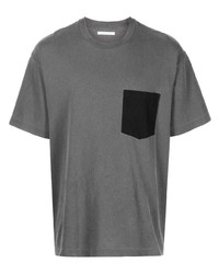 T-shirt à col rond gris John Elliott