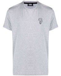 T-shirt à col rond gris Karl Lagerfeld