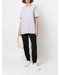 T-shirt à col rond gris Maison Labiche