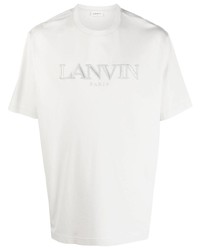 T-shirt à col rond gris Lanvin