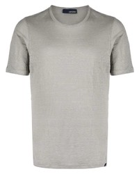 T-shirt à col rond gris Lardini