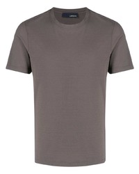 T-shirt à col rond gris Lardini