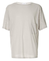 T-shirt à col rond gris Lemaire