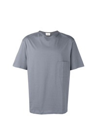 T-shirt à col rond gris Lemaire