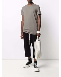 T-shirt à col rond gris Rick Owens