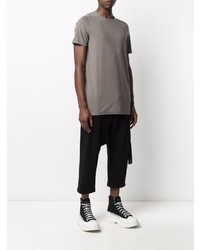 T-shirt à col rond gris Rick Owens