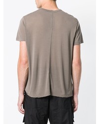 T-shirt à col rond gris Rick Owens