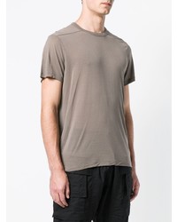 T-shirt à col rond gris Rick Owens