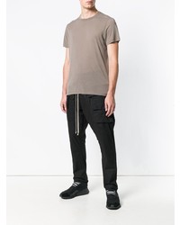 T-shirt à col rond gris Rick Owens