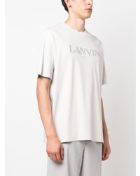 T-shirt à col rond gris Lanvin