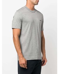 T-shirt à col rond gris Zegna