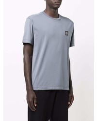 T-shirt à col rond gris Stone Island